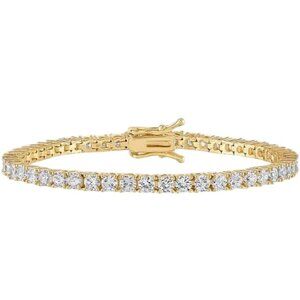 Alexa Leigh Crystal Tennis Bracelet in Gold One Size Womens Jewelry